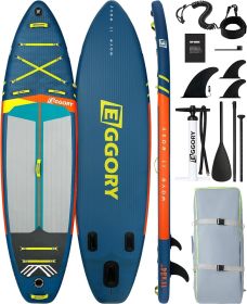 EGGORY Inflatable Paddle Board, 11'x34" Stand Up Paddle Board, Sup Board with Removable Fin, Floating Paddle, Hand Pump, Waterproof Bag